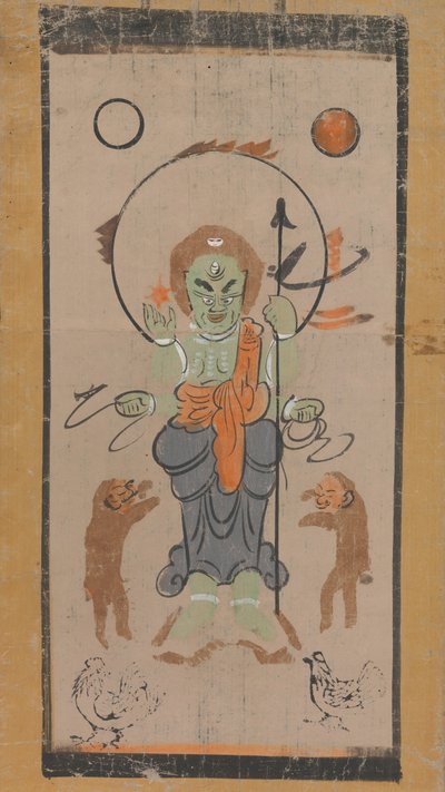 Otsu-e de Shomen Kongoyasha Vajrayaksha de Unbekannt