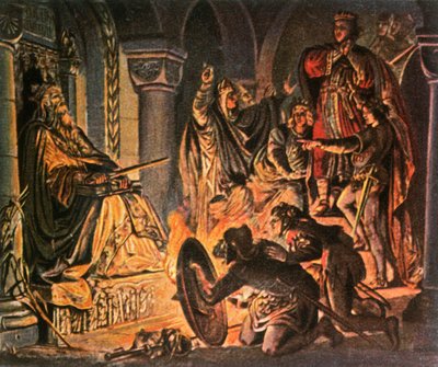 Otón III visita la tumba de Carlomagno, 1000 d.C., 1936 de Unbekannt