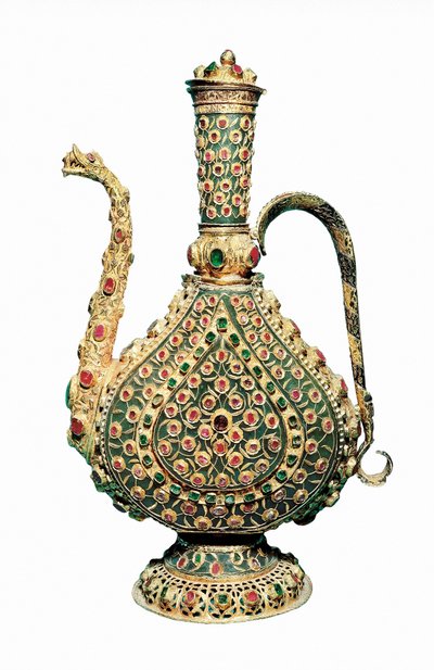Arte otomano: jarra de oro, incrustada con piedras preciosas. Orfebrería del siglo XVII. de Unbekannt