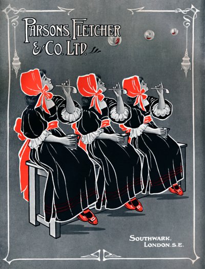 Nuestras tres pequeñas doncellas - Anuncio de Parsons, Fletcher & Co. Ltd, 1910 de Unbekannt