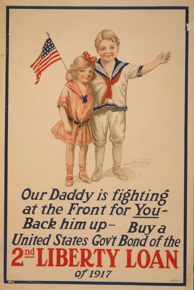 Nuestro papá está luchando en el frente por ti. Segundo Préstamo de la Libertad, 1917 de Unbekannt
