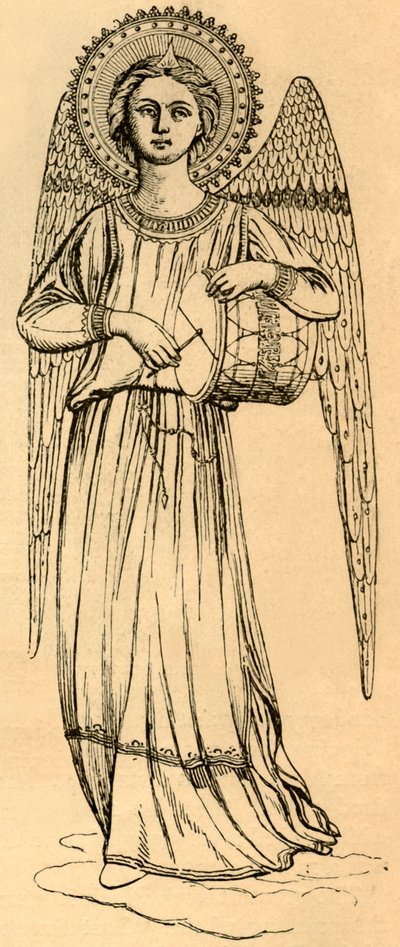 Copia de contorno de un ángel pintado por Fra Angelico, 1881 de Unbekannt