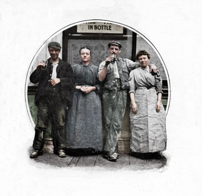 Fuera de una taberna, Londres, c. 1903 de Unbekannt