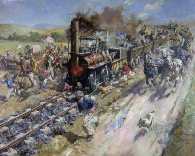 Apertura de la primera línea pública de ferrocarril Stockton y Darlington Railway de Unbekannt