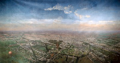 Vista general de París, tomada desde el observatorio en un globo, 1855 de Unbekannt