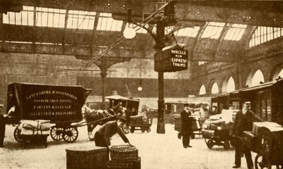 Transportador de paquetes eléctrico aéreo, estación Victoria, Manchester, 1930 de Unbekannt
