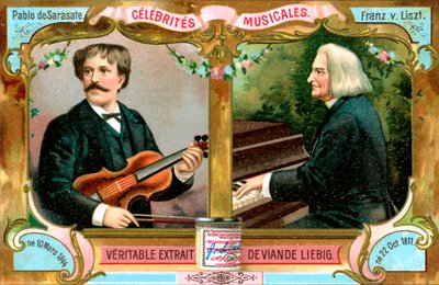 Pablo de Sarasate y Franz Liszt, c.1900 de Unbekannt