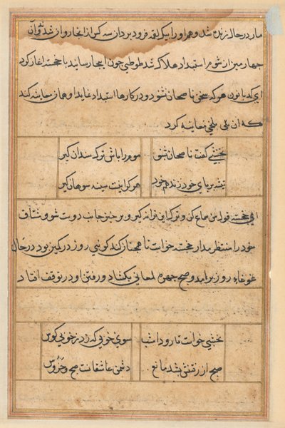 Página de Cuentos de un loro Tuti-nama: página de texto, c. 1560 de Unbekannt
