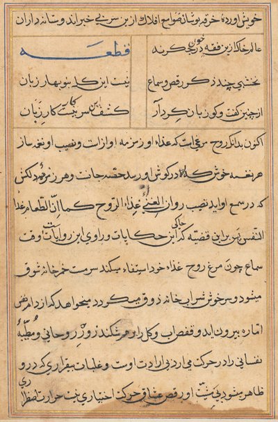 Página de Cuentos de un loro Tuti-nama: página de texto, c. 1560 de Unbekannt