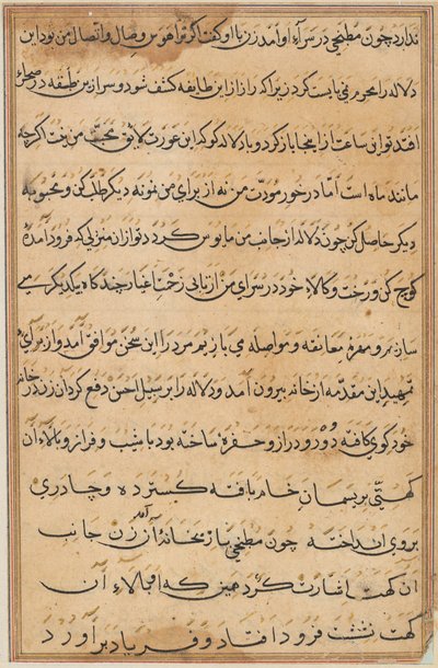 Página de Cuentos de un loro Tuti-nama: página de texto, c. 1560 de Unbekannt
