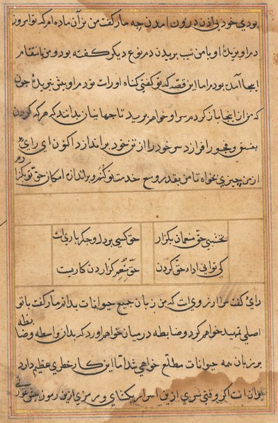 Página de Cuentos de un loro Tuti-nama: página de texto, c. 1560 de Unbekannt