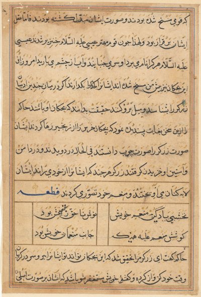 Página de Cuentos de un loro Tuti-nama: página de texto, c. 1560 de Unbekannt