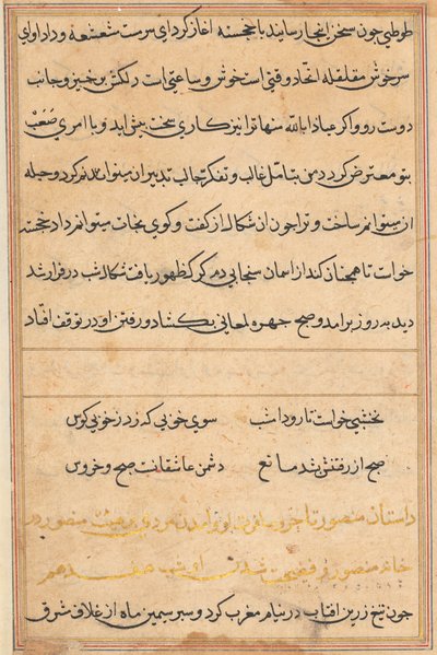 Página de Cuentos de un Loro Tuti-nama: página de texto, c. 1560 de Unbekannt