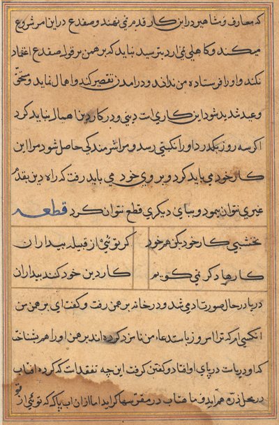 Página de Cuentos de un loro Tuti-nama: página de texto, c. 1560 de Unbekannt
