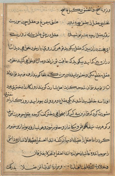 Página de Cuentos de un loro Tuti-nama: página de texto, c. 1560 de Unbekannt