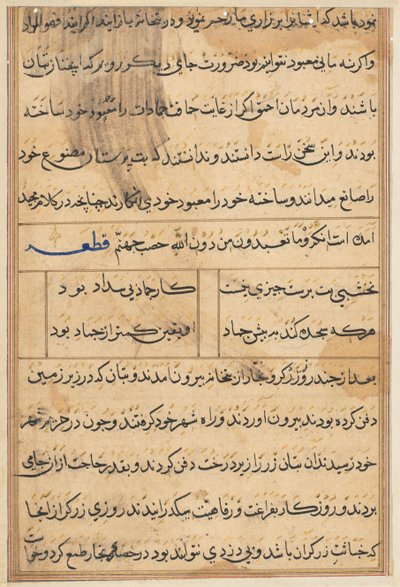 Página de Cuentos de un loro Tuti-nama: página de texto, c. 1560 de Unbekannt