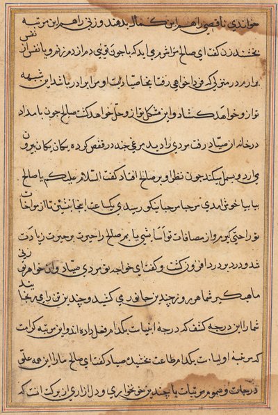 Página de los Cuentos de un Loro Tuti-nama: página de texto, c. 1560 de Unbekannt