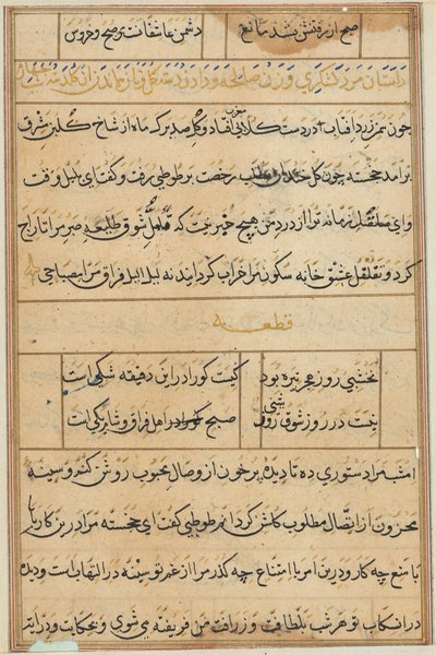Página de Cuentos de un loro Tuti-nama: página de texto, c. 1560 de Unbekannt