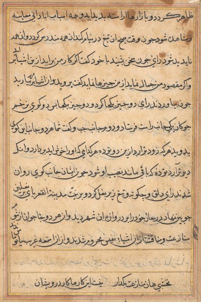 Página de Cuentos de un loro Tuti-nama: página de texto, c. 1560 de Unbekannt