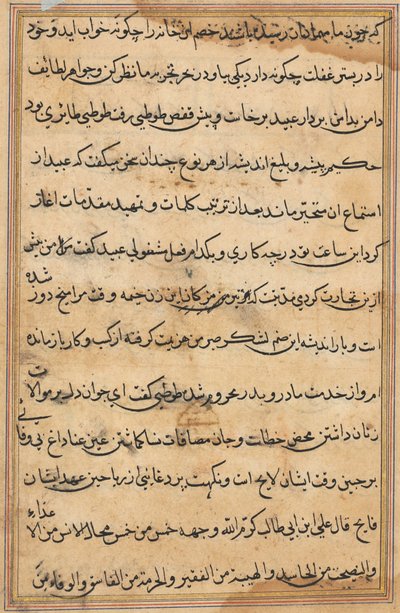 Página de Cuentos de un loro Tuti-nama: página de texto, c. 1560 de Unbekannt