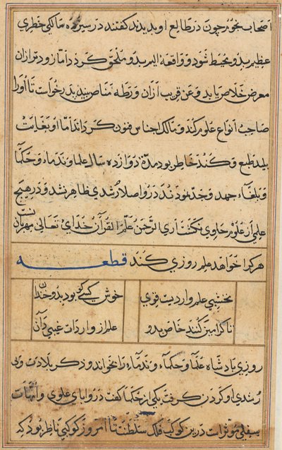Página de Cuentos de un Loro Tuti-nama: página de texto, c. 1560 de Unbekannt