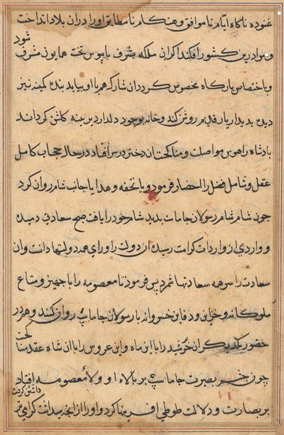 Página de Cuentos de un loro Tuti-nama: página de texto, c. 1560 de Unbekannt
