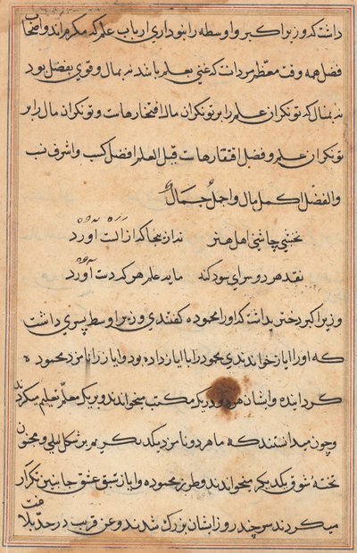 Página de Cuentos de un loro Tuti-nama: página de texto, c. 1560 de Unbekannt