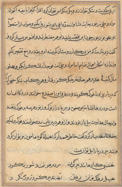Página de Cuentos de un Loro Tuti-nama: página de texto, c. 1560 de Unbekannt