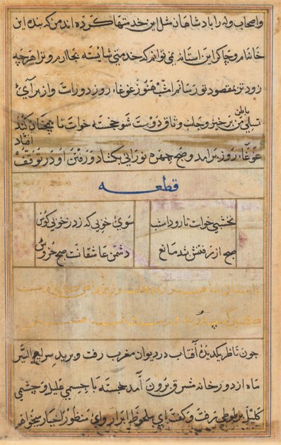Página de Cuentos de un loro Tuti-nama: página de texto, c. 1560 de Unbekannt
