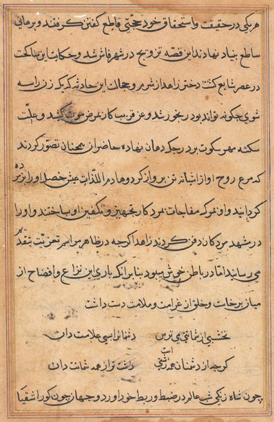 Página de Cuentos de un loro Tuti-nama: página de texto, c. 1560 de Unbekannt