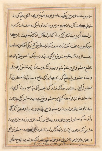 Página de Cuentos de un loro Tuti-nama: página de texto, c. 1560 de Unbekannt