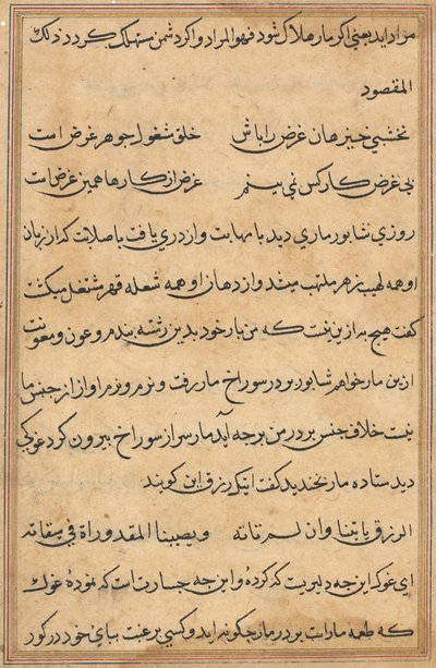 Página de Cuentos de un loro Tuti-nama: página de texto, c. 1560 de Unbekannt