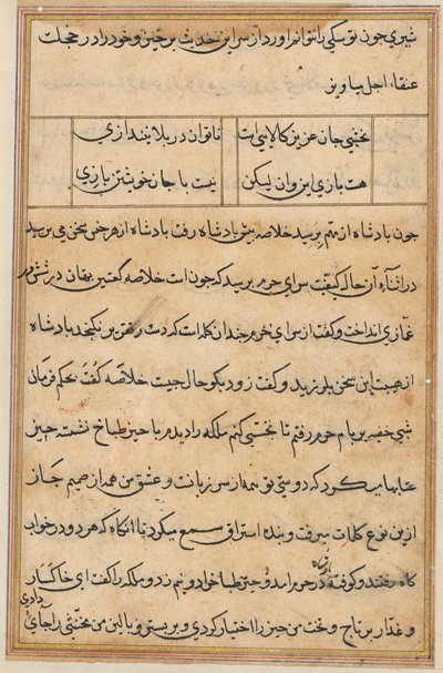 Página de Cuentos de un Loro Tuti-nama: página de texto, c. 1560 de Unbekannt