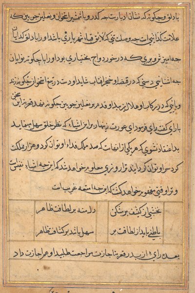 Página de Cuentos de un loro Tuti-nama: página de texto, c. 1560 de Unbekannt
