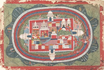 Página de un manuscrito disperso del Bhagavata Purana Vida de Krishna, ca. 1775 de Unbekannt