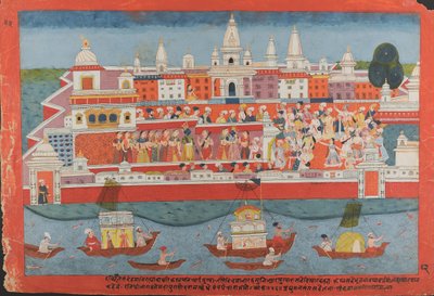 Página de un manuscrito disperso del Bhagavata Purana Vida de Krishna de Unbekannt