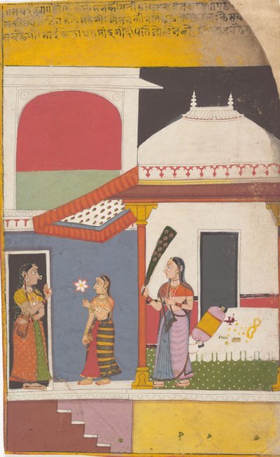 Página de una serie dispersa Ragamala Guirnalda de Modos Musicales, ca. 1710 de Unbekannt