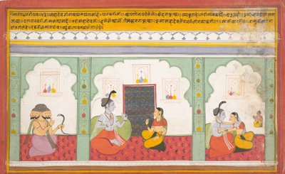 Página de un Shiva Mahatmya disperso, Grandes cuentos de Shiva, ca. 1710 de Unbekannt