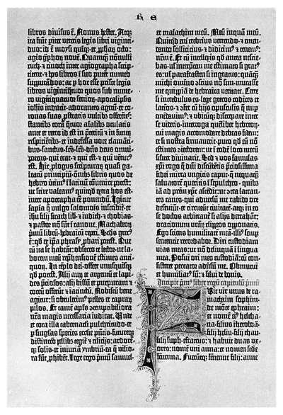 Página de una Biblia de Gutenberg, c1455 1956 de Unbekannt