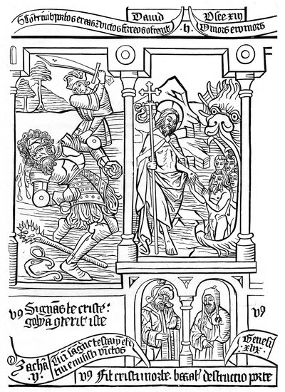 Página de la Biblia Pauperum, siglo XV, 1870 de Unbekannt