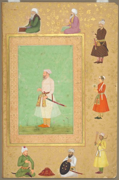 Página del Álbum del difunto Shah Jahan: Retrato de Asaf Khan, c. 1653 de Unbekannt