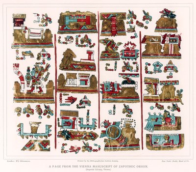 Página del manuscrito Nahua de Viena de origen Zapoteca, México de Unbekannt