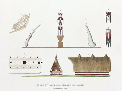 Pagoda e ídolos del pueblo de Likiliki de Unbekannt