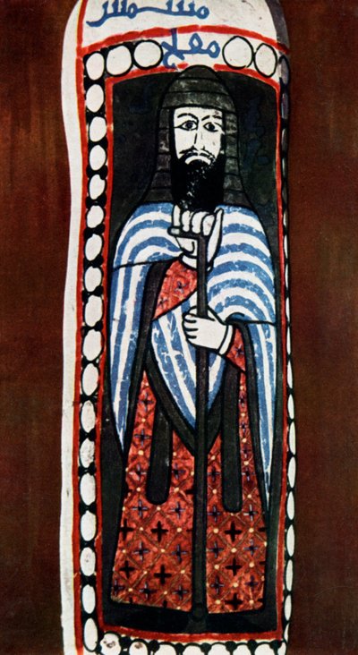 Figura pintada de un sacerdote cristiano en Jausaq, Samarra, Irak, 1930 de Unbekannt