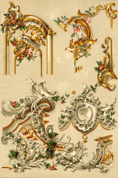 Trabajo de yeso pintado, Alemania, siglo XVIII, 1898 de Unbekannt