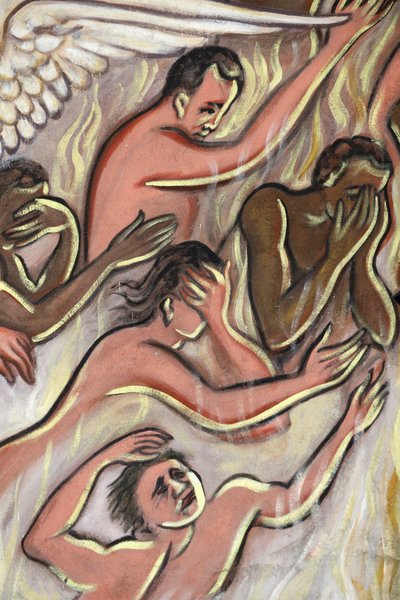 Pintura. El Juicio Final. Infierno, Aneho, Togo de Unbekannt