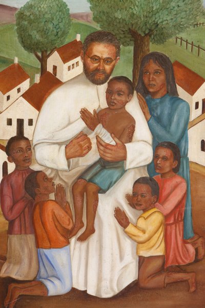 Pintura que representa a un misionero cristiano en Haití, Puerto Príncipe de Unbekannt