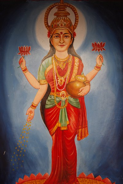 Pintura que representa a la diosa Lakshmi, Haridwar, India de Unbekannt