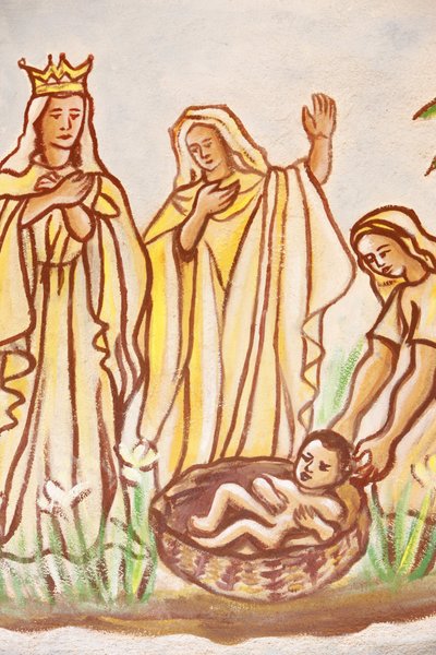 Pintura en la iglesia de Nuestra Señora de Togo: Moisés salvado, Togoville, Togo de Unbekannt