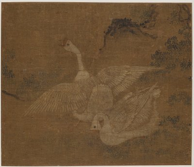 Par de gansos domésticos, posiblemente dinastía Ming, 1368-1644 de Unbekannt